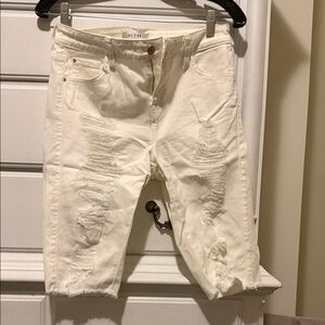 Guess Cream Distressed Jeans